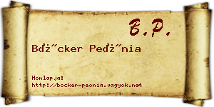 Böcker Peónia névjegykártya